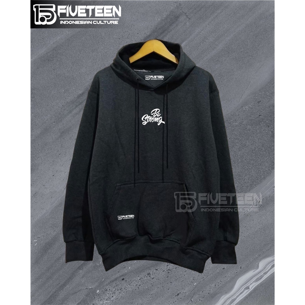 jaket hoodie pria distro original FVTN warna abu tua BE STRONG hoodie cowok terbaru 2022 bahan tebal sweater wanita bahan lembut dan tebal 2021 suwiter bahan cotton tebal zipper hoodie pria distro fifteen