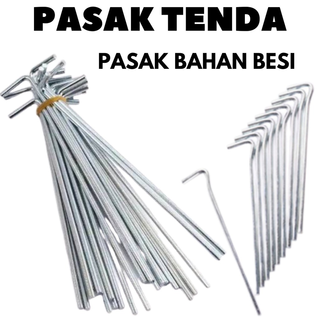 Pasak Tenda Stainles Ukuran 4mm x 17 cm - Pasak Tenda - Pasak