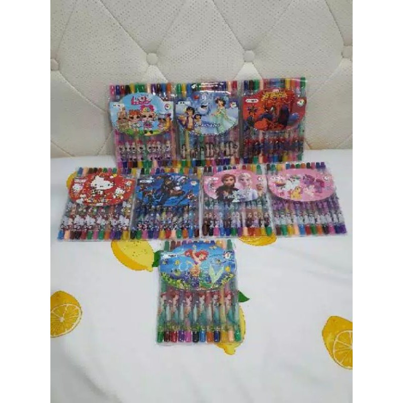 

crayon putar panjang 12warna/krayon putar/rolling crayon/twist crayon/oil pastel