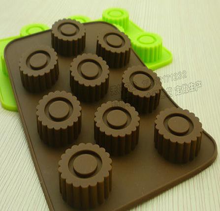 Cetakan Silikon Motif Roda Bergerigi (9 Kotak)