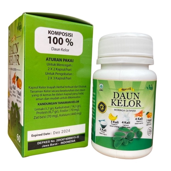 DAUN KELOR KAPSUL ORIGINAL [INAYAH] – HERBAL OBAT MENGATASI JANTUNG GINJAL KANKER DIABETES MEMPERKAYA ASI / ASI BOOSTER