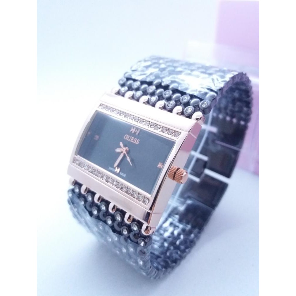 JAM TANGAN GUESS MERICA BLACK ROSE GOLD