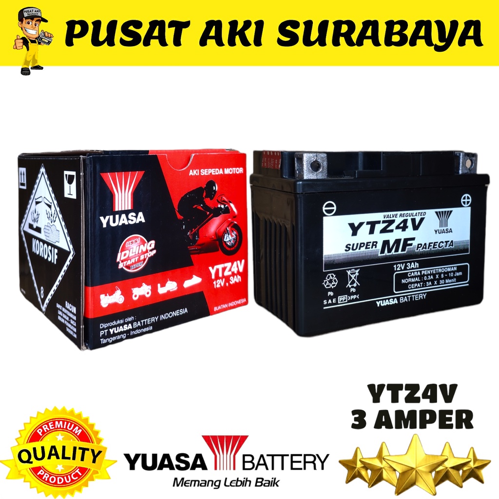 ASLI ACCU YUASA YTZ4V ORIGINAL PABRIK BAWAAN MOTOR AKI MF HONDA BEAT VARIO SCOOPY BEAT SPIN SHOGUN MTZ5S GTZ5S YTZ5S