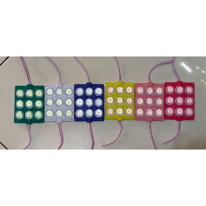 LAMPU LED MODUL SMD 7560 9 MATA 12 VOLT dan 24 VOLT WATERPROOF VARIASI MOTOR MOBIL ETALASE NEON BOX