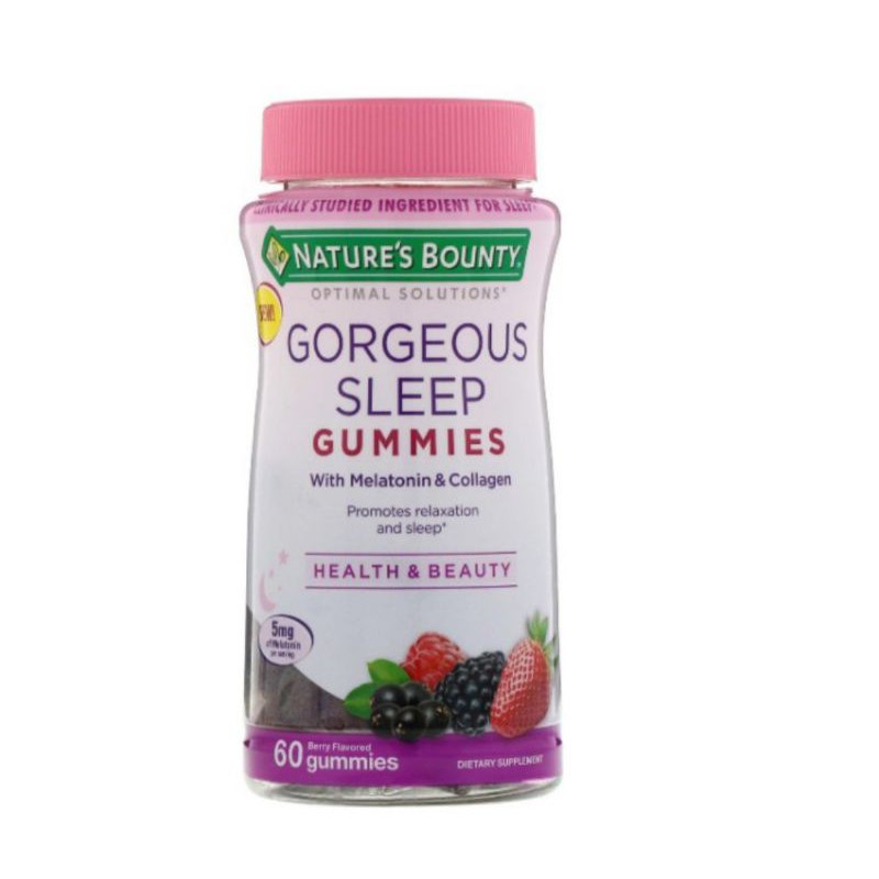 Natures Bounty, Optimal Solution, Gorgeous Sleep, 60 Gummies