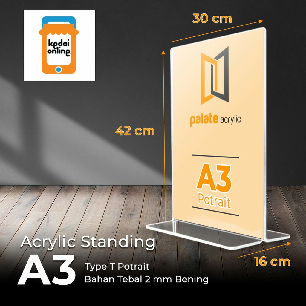 

acrylic tent holder / akrilik tent card A3 tempat brosur Meja / A3 T