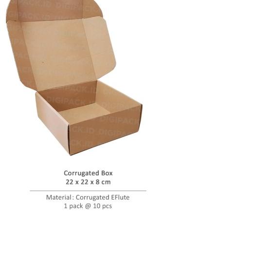 

➣ [Digipack] Brown Corrugated Box ID: 22 x 22 x 8 | Kotak | Kardus ➴