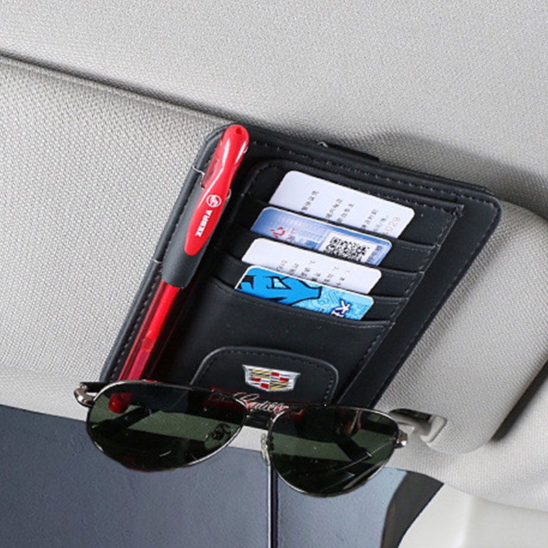 (G-CLUB) Tas Penyimpanan CD / DVD / Kacamata / Pulpen Bahan Kulit Untuk Sun Visor Mobil