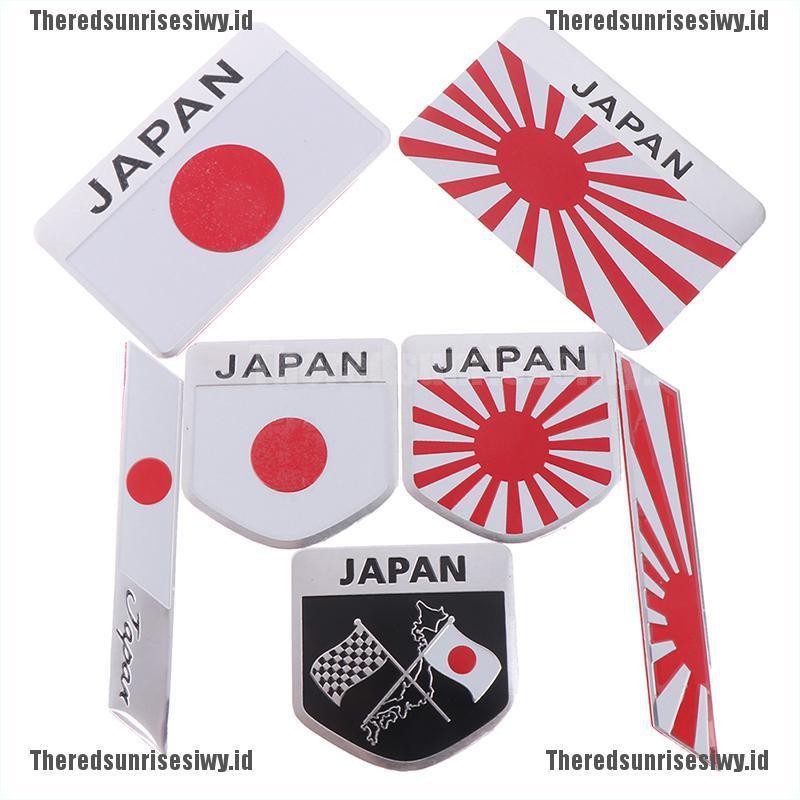 Xz 1Pc Stiker Emblem Logo Bendera Jepang Bahan Alloy untuk Dekorasi Mobil / Motor