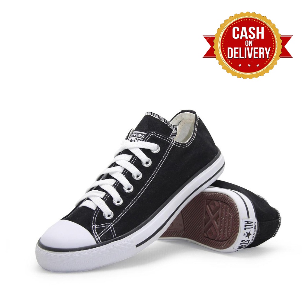 Sepatu Converse019 Sepatu Sekolah / Sepatu Kuliah All Star Sepatu Kerja Kets Pria Wanita Sneakers Casual Sepatu Sekolah Warna Hitam + box Terbaru - Dtriaolshop