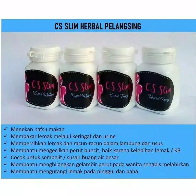 1 Paket CS SLIM Pelangsing Badan Herbal Alami Terampuh Untuk Diet
