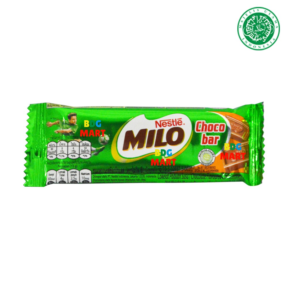 

Nestle Milo Choco Bar Coklat Bar Milo Halal MUI - 15gr