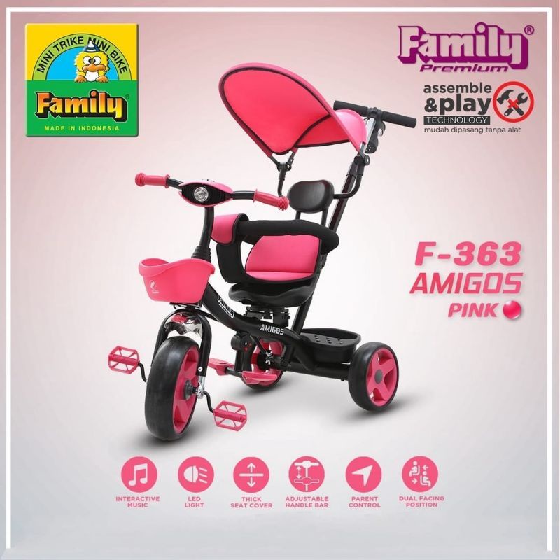 SEPEDA ANAK RODA TIGA FAMILY AMIGOS F-363 &amp; SAUBER F-8101 RODA TIGA SHINCAN BMX TRICYLE