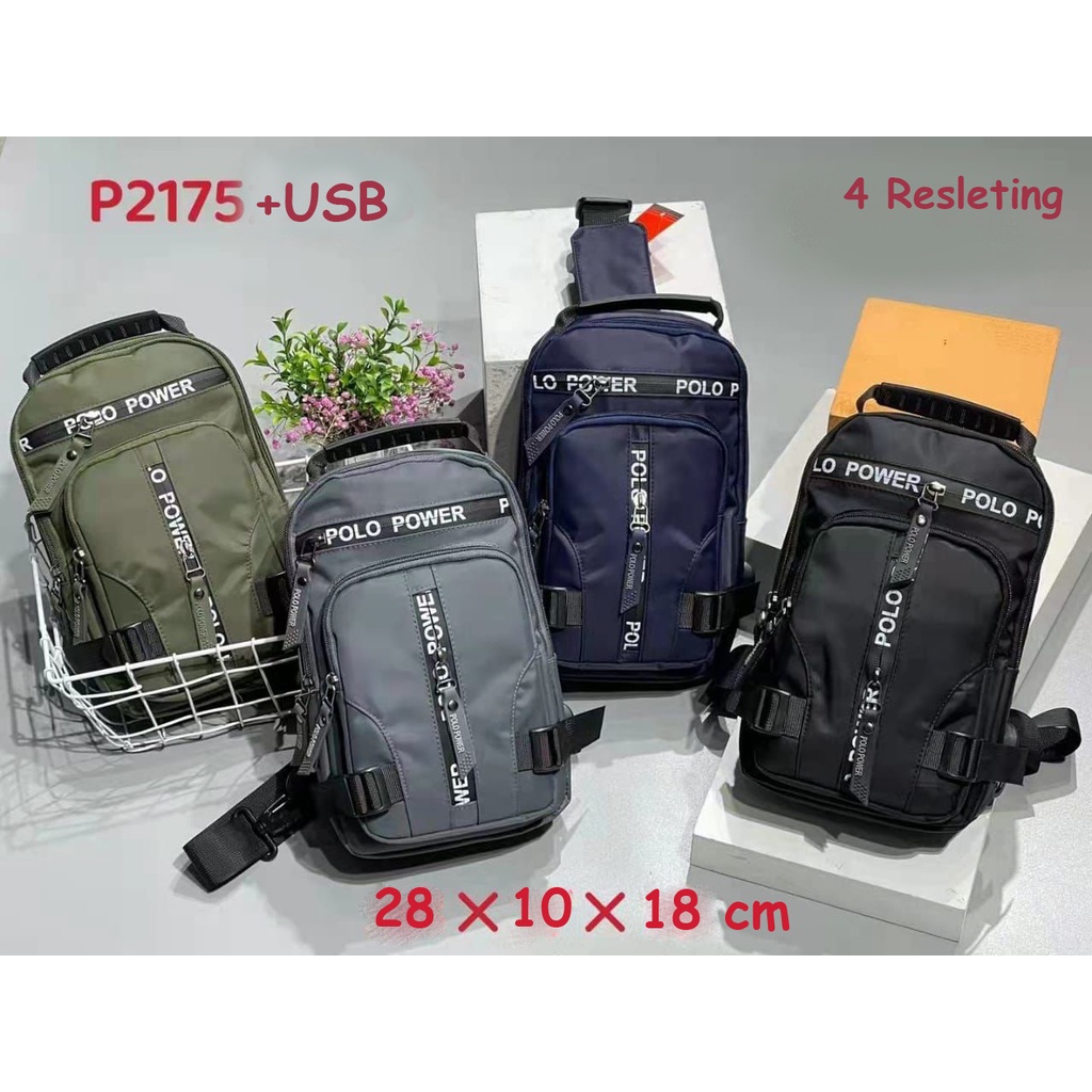 Tas Slempang Dada ABG Tas Army Polo Power Import Tas Selempang Pria Ransel Cowok Trendy Sling bag Pria