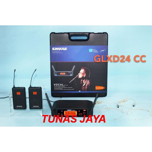 Mic Wireless SHURE GLXD 24 / GLXD24 CC (2 Clip on + 2 Headset)