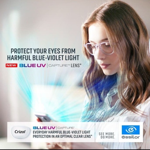 LENSA ESSILOR BLUE UV CAPTURE 1.56 CRIZAL EASY UV