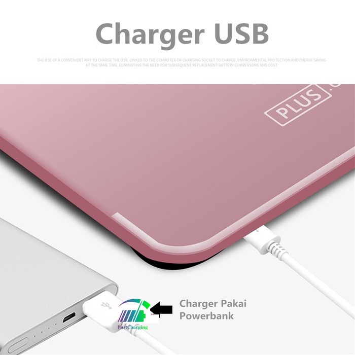 Lunalife Timbangan Badan Digital With USB Charging Anti Pecah With LCD GARANSI 3 TAHUN Official