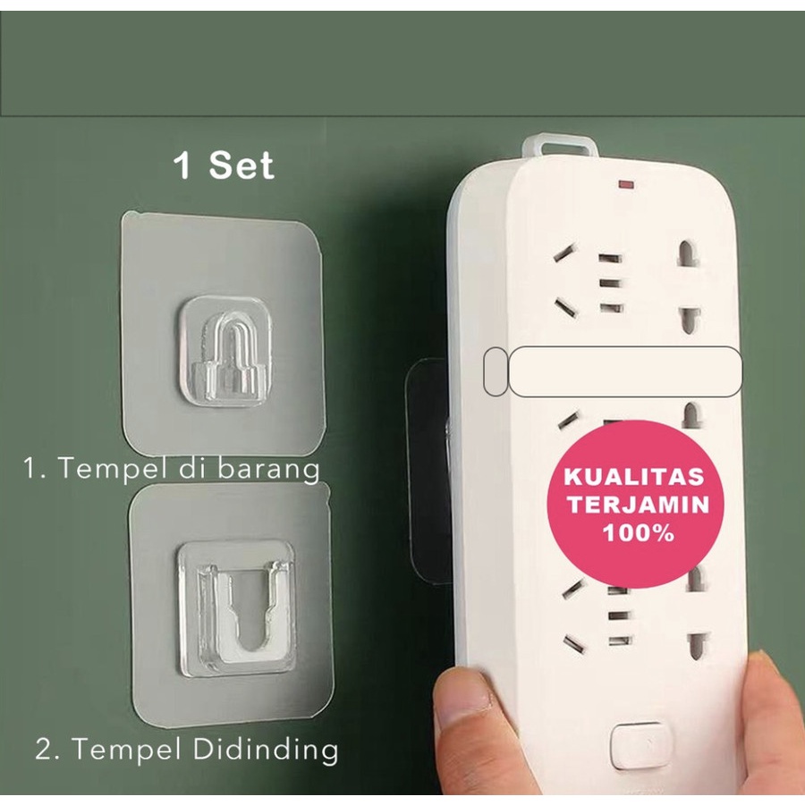 LS Gantungan Tempel Socket Hook 1 Set / Gantungan Tempel Double Tap