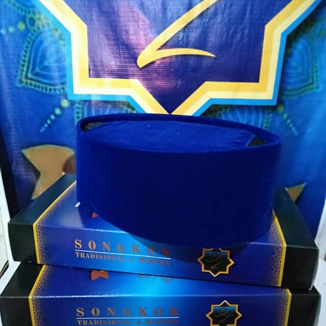 Peci Biru Polos AC Premium