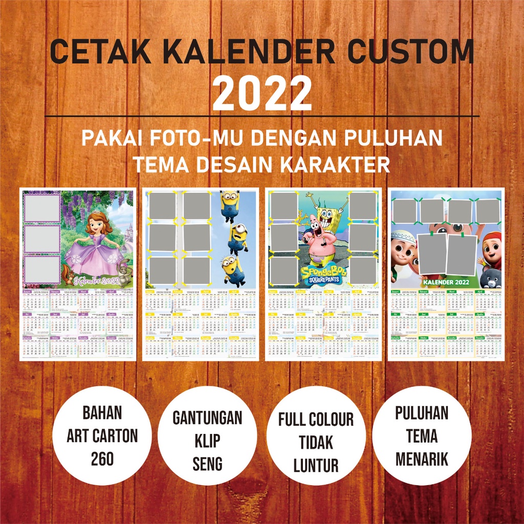 Jual AQHPRINTING - Kalender 2022 Dinding Gantung Custom Free Desain 3 ...