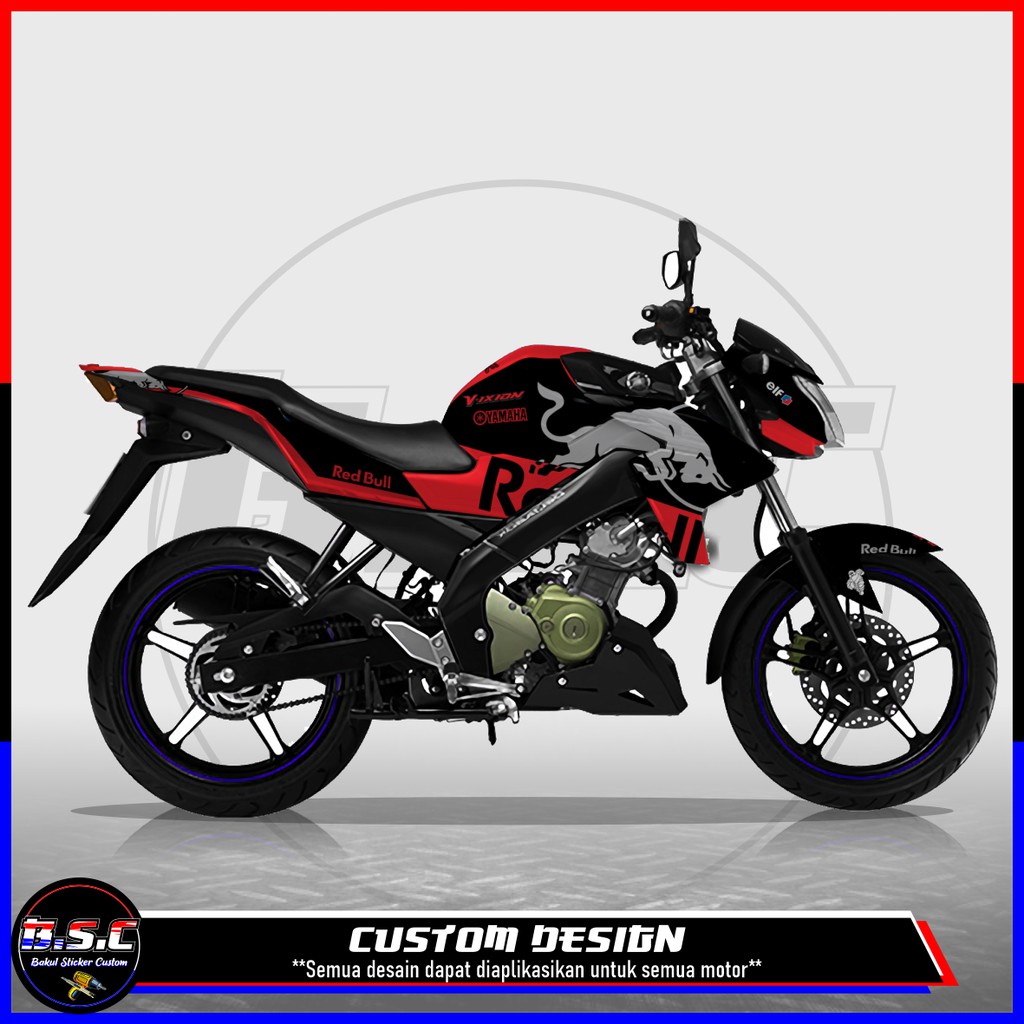 Sticker Decal FULL BODY Vixion Lighting Vixion Sinchan Motif Banteng Red