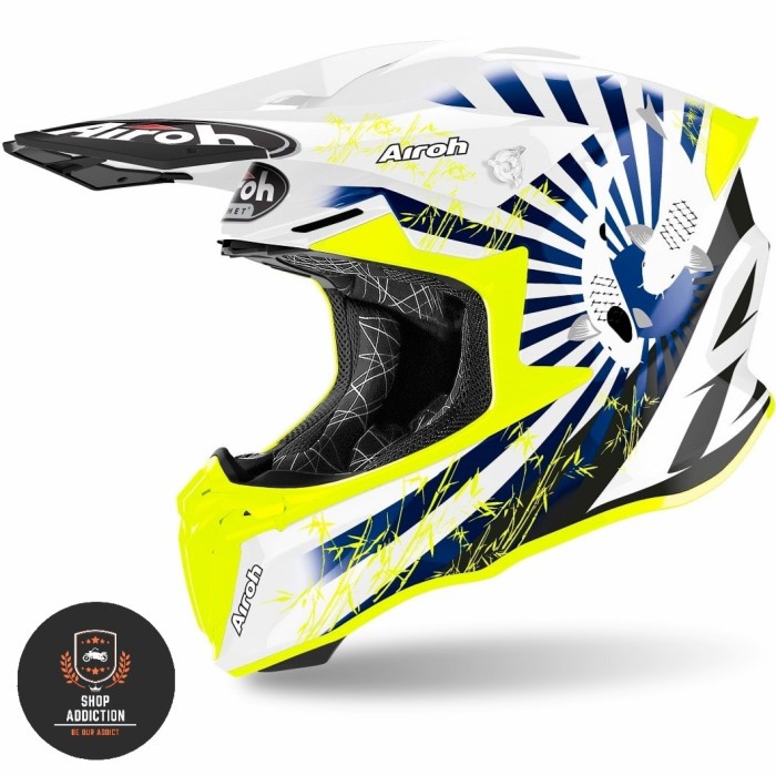 AIROH TWIST 2.0 BLUE GLOSS KATANA | HELM MOTOCROSS | ORIGINAL | SNI