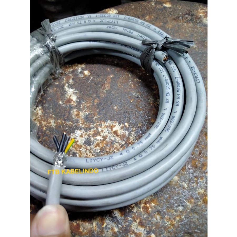 DELTA LIYCY-JZ 4x0.75 Sqmm 300/500V Meteran ( Kabel Screen LIYCY 4x0.75mm 4x0,75 4x0,75mm )
