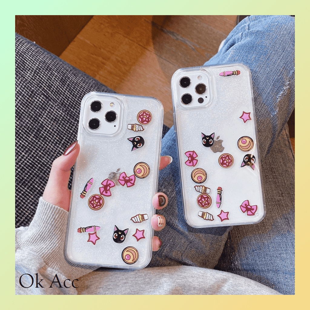 SoftCase Glitter air Cat Sailormoon Iphone 6 6s 7 8 SE 6+ 6s+ 7+ 8+ X Xs Xr Xs Max 11 12 13 Pro FH04