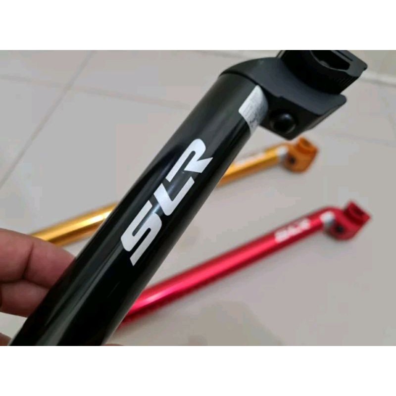 Seatpost Sepeda MTB Roadbike Balap Merk SLR 27.2 x 400 mm tiang cagak sadel Seatpost Full Alloy Alumunium