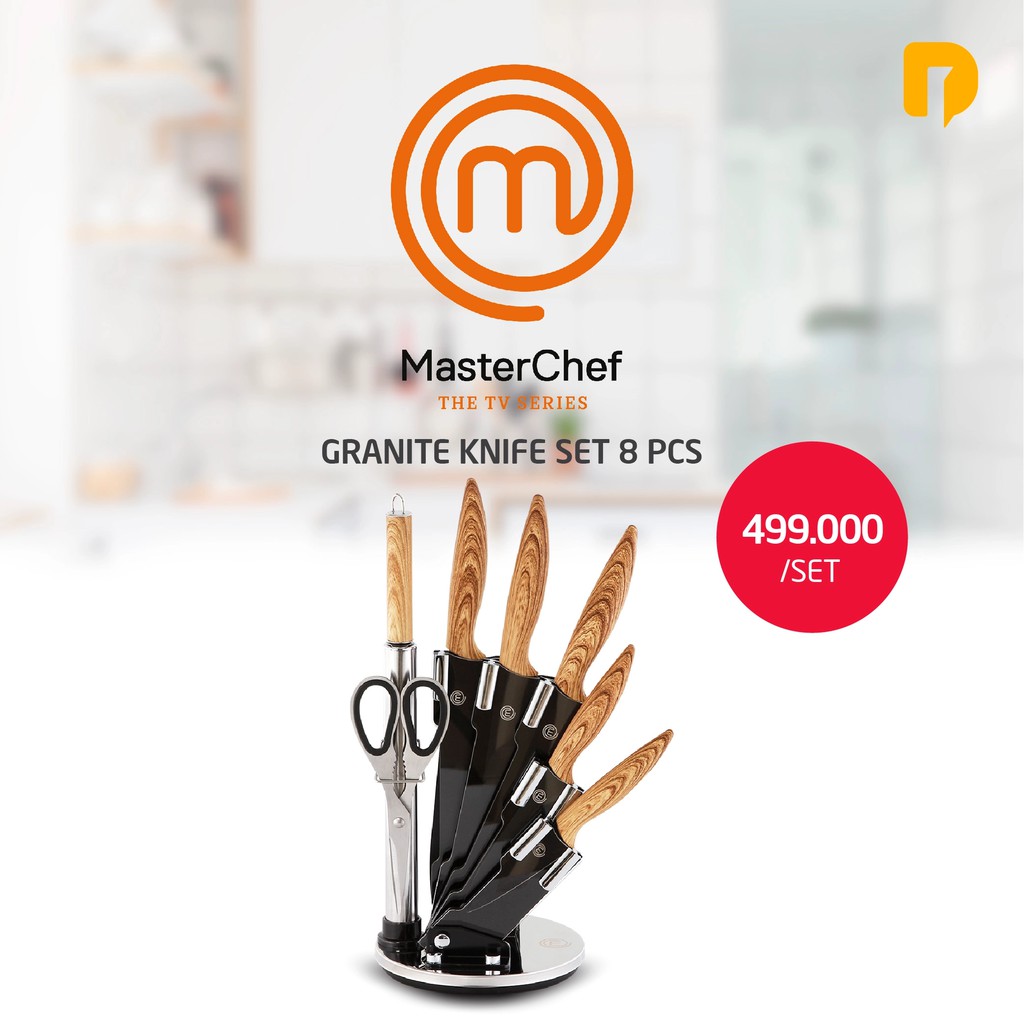 Master Chef Granite Knife set 8 pcs / Set Pisau Master Chef / Pisau Set