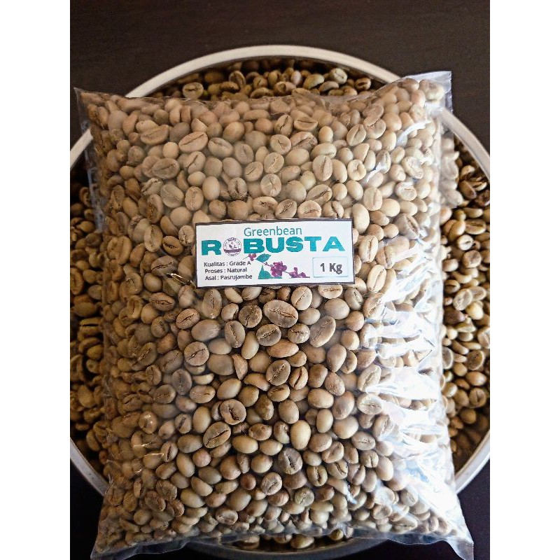 

Biji Kopi mentah / greenbean Robusta asli lereng Semeru 1Kg