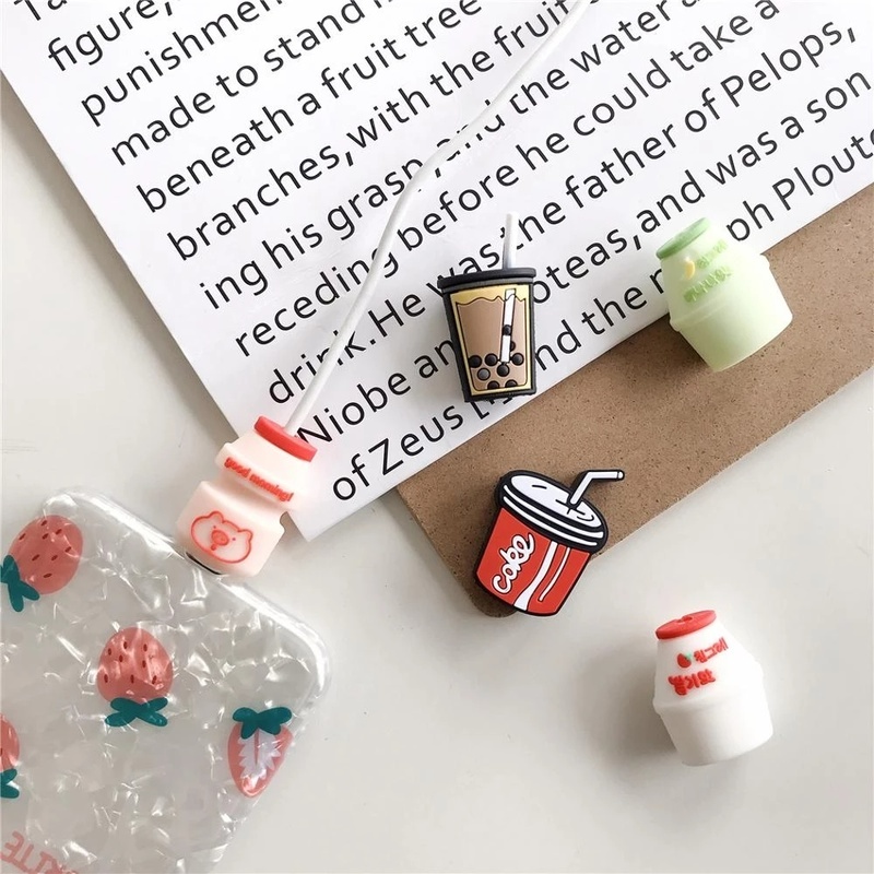 Hot Sale/1Pcs Buah Buahan Lucu Makanan Pelindung Kabel Cord Kawat Kartun Perlindungan Mini Silikon Penutup Pengisian Kabel Winder Untuk Kabel Charger