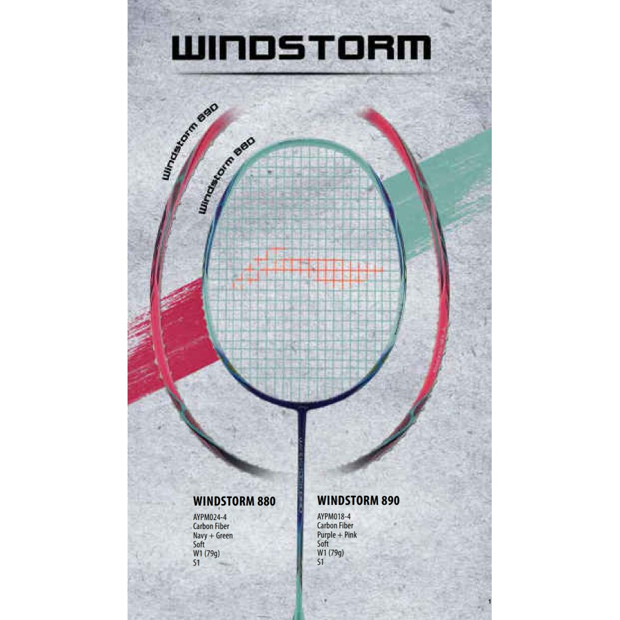 Original Lining Windstorm 880 / 890 Raket Badminton