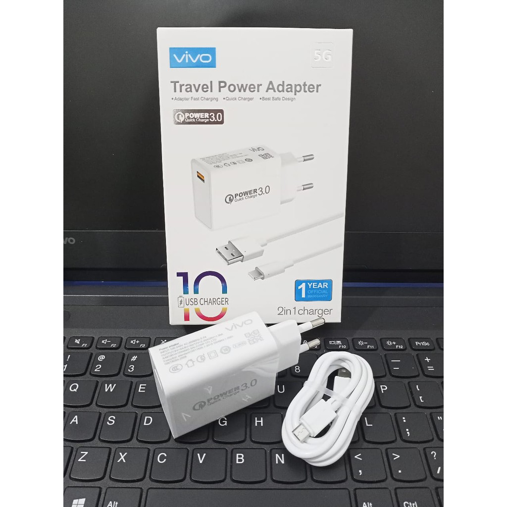 CHARGER BRAND POWER QC 3.0 TRAVEL POWER ADAPTOR 3A BRAND 5G  2IN 1 FAST CHARGING MICRO USB