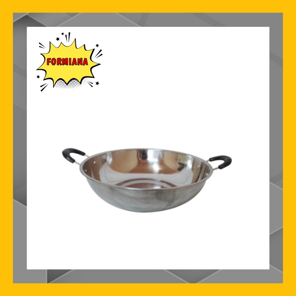 FM - Wajan Cekung Stainless Steel Jumbo 36CM /  Penggorengan Anti Lengket