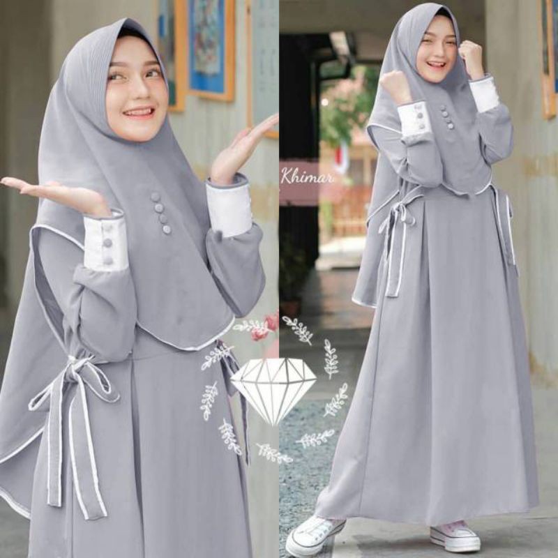 nessa dress set khimar // nessa syari // nessalina syari bisa cod