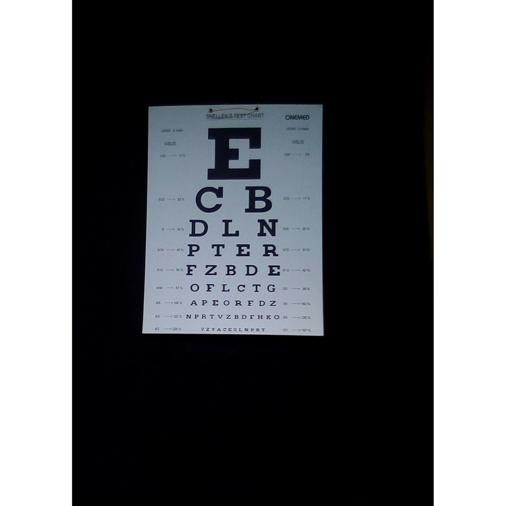 Snellen / Snelen E Chart / Poster Kertas Test / Tes Penglihatan Alat Periksa Mata Rabun Tumbling