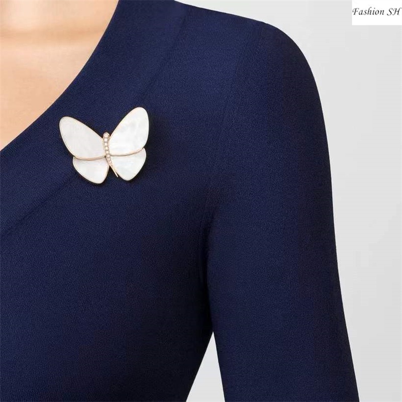 Bros Kupu-Kupu Bahan Alloy Hias Berlian Imitasi Untuk Wanita M70072