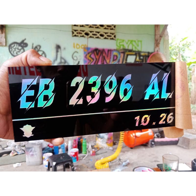 plat nomor hologram custom 1 ( satuan )