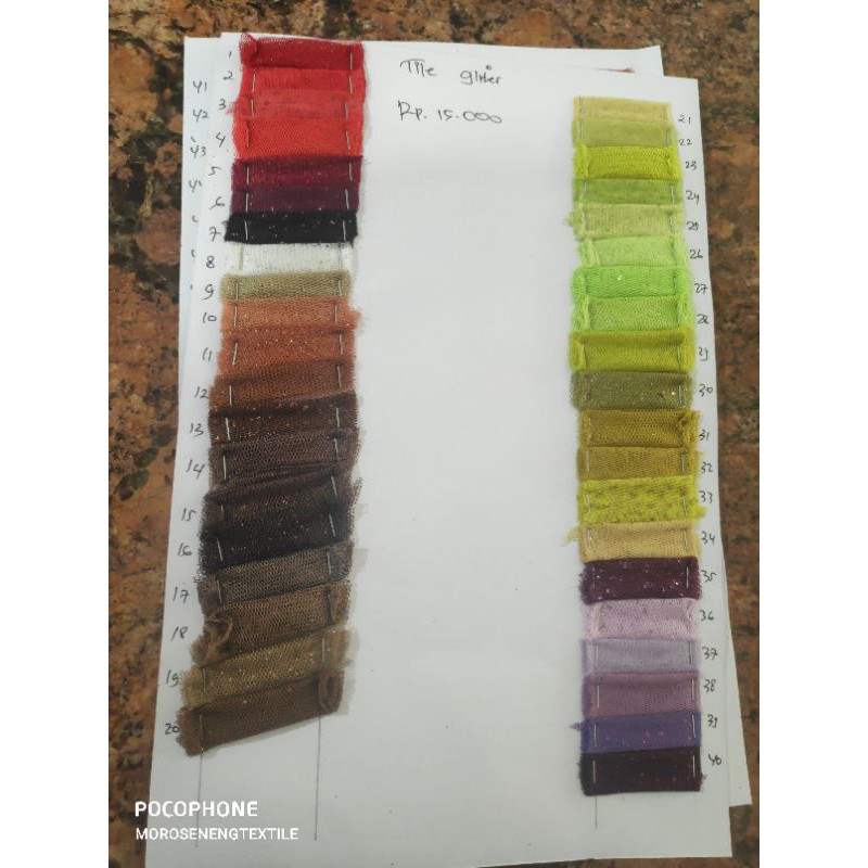Tile Gliter Warna Lengkap