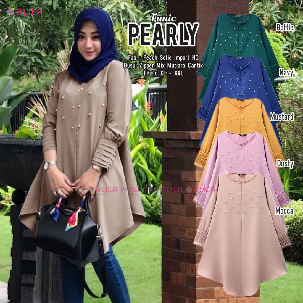 PEARLY TUNIK FAB PEACH SOFIE IMPORT HQ BY ALILA