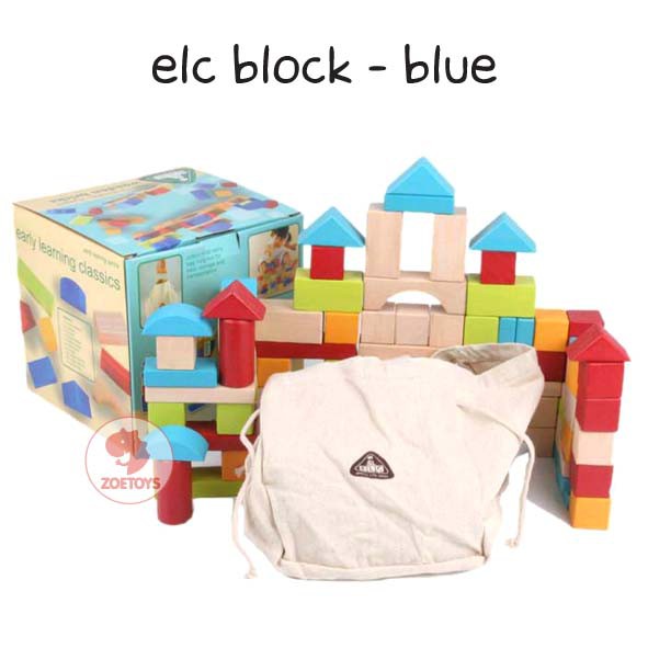 Zoetoys ELC Block | Brick 100pcs Mainan Balok Balokan Susun Kayu | Mainan Edukasi Anak | Cari Kado Edukasi Edu Toys Natal