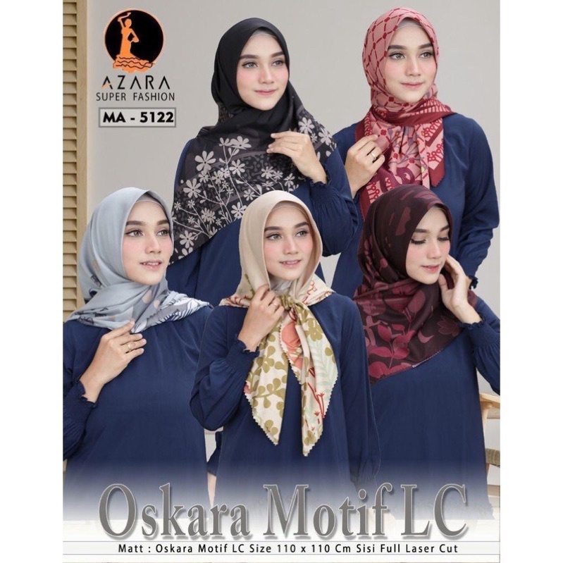 Hijab Segi Empat Motif Azara Maskara Silk