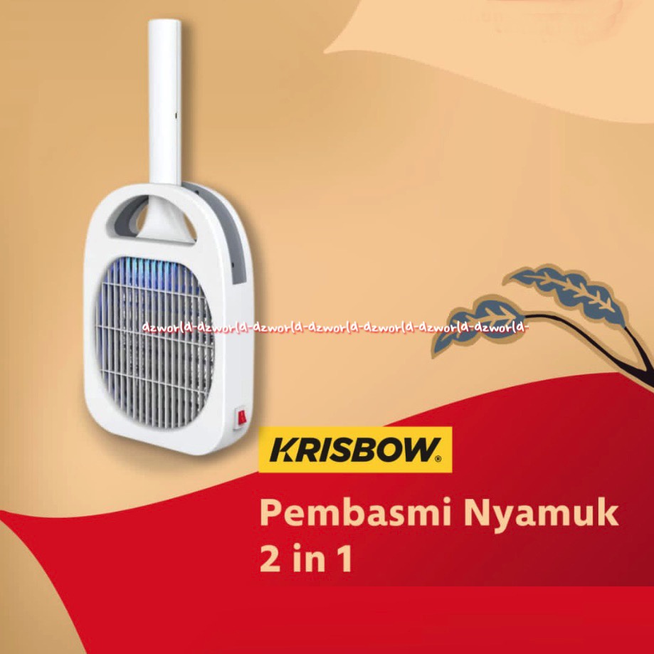 Krisbow Raket &amp; Perangkap Nyamuk 2in1 Bisa Di Charge Mosquito Racket White Putih Raket Perangkap