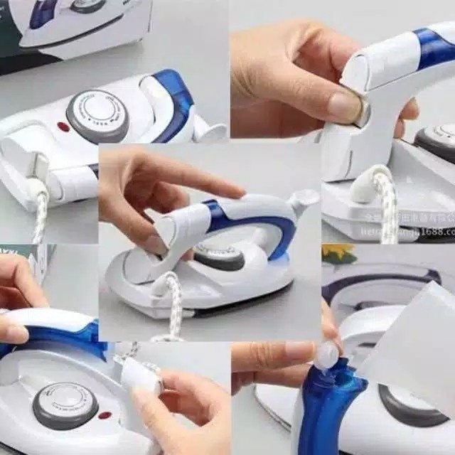 Setrika Uap Setrika Uap Lipat Portable 2in1(E4C4) Setrika Portable Travel Setrika Portable Tanpa Kab