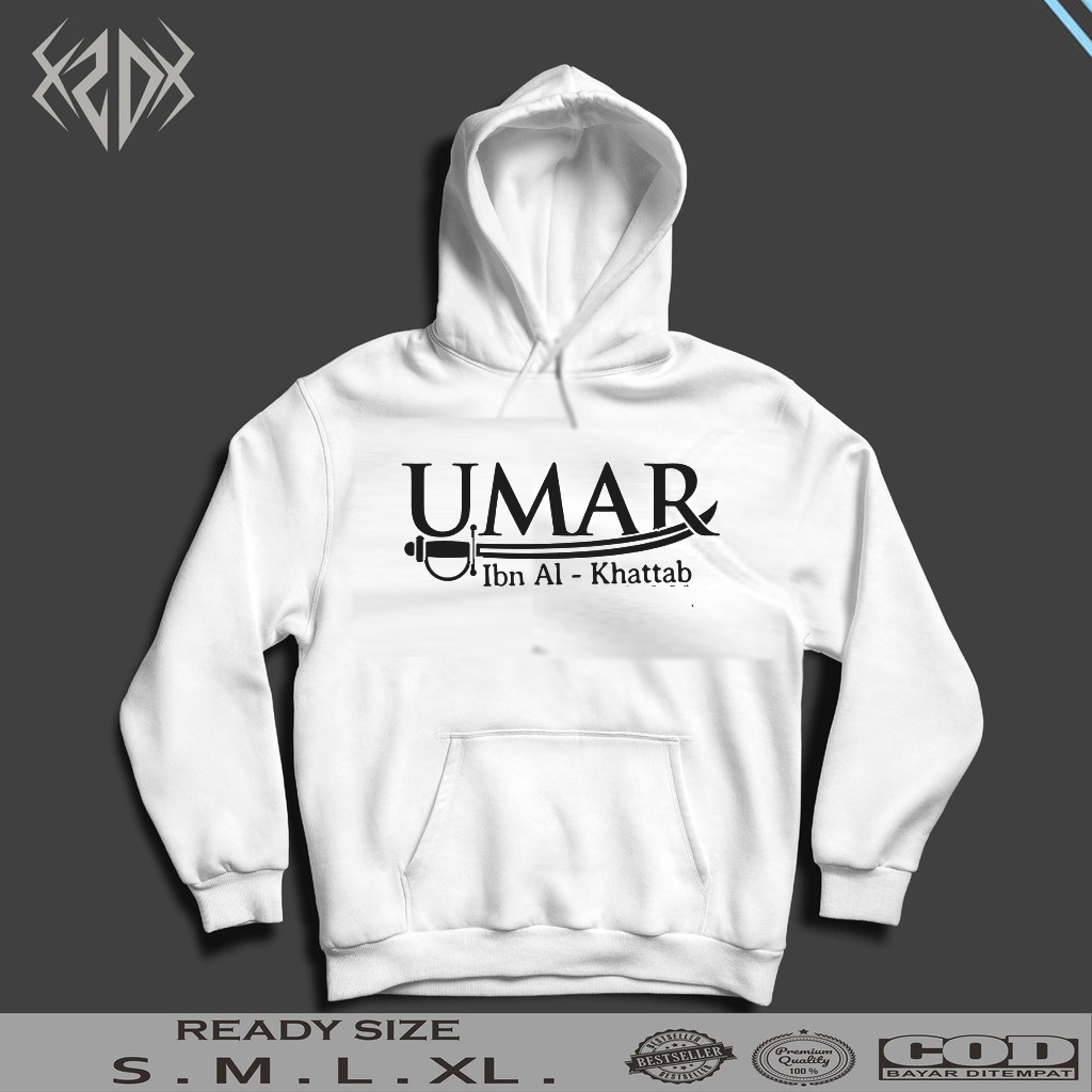 JAKET HOODIE DAKWAH PRIA UMAR BIN KHATTAB KEREN