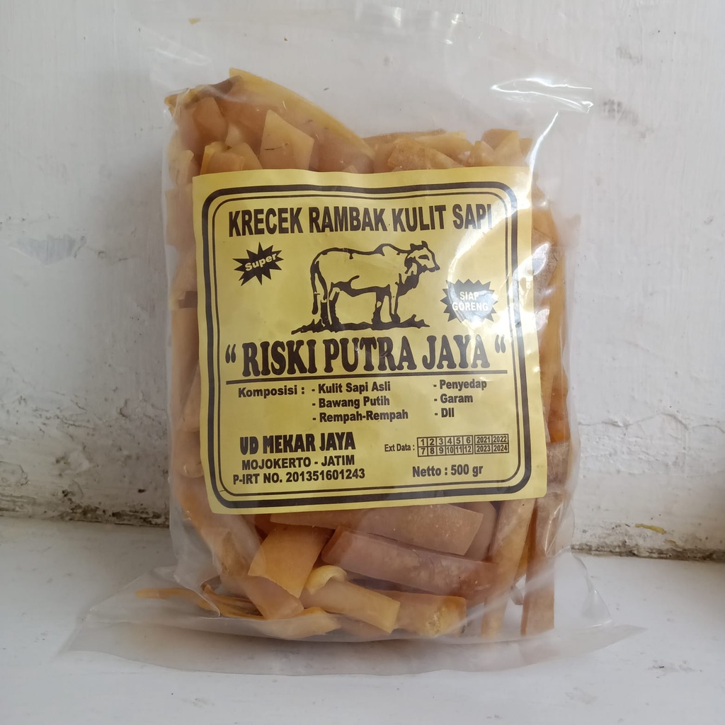 Kerupuk/Krecek Rambak Sapi Mentah 500 Grma / 1KG  Camilan Diett Potongan Stik SUPER PREMIUM (DI JAMIN ASLI DARI KULIT SAPI)