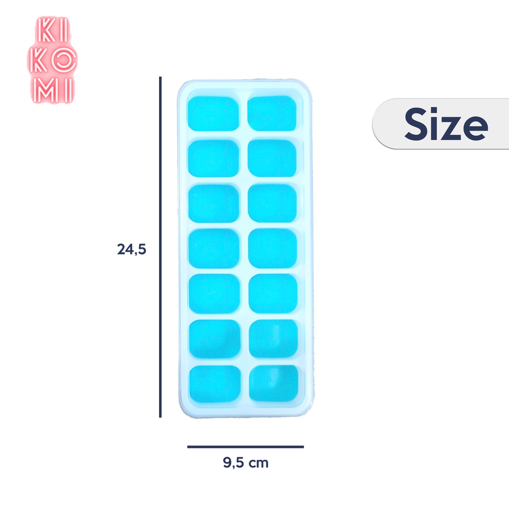 Cetakan Es Batu Silikon Kotak dengan Tutup - Ice Cube Tray isi 14 KK