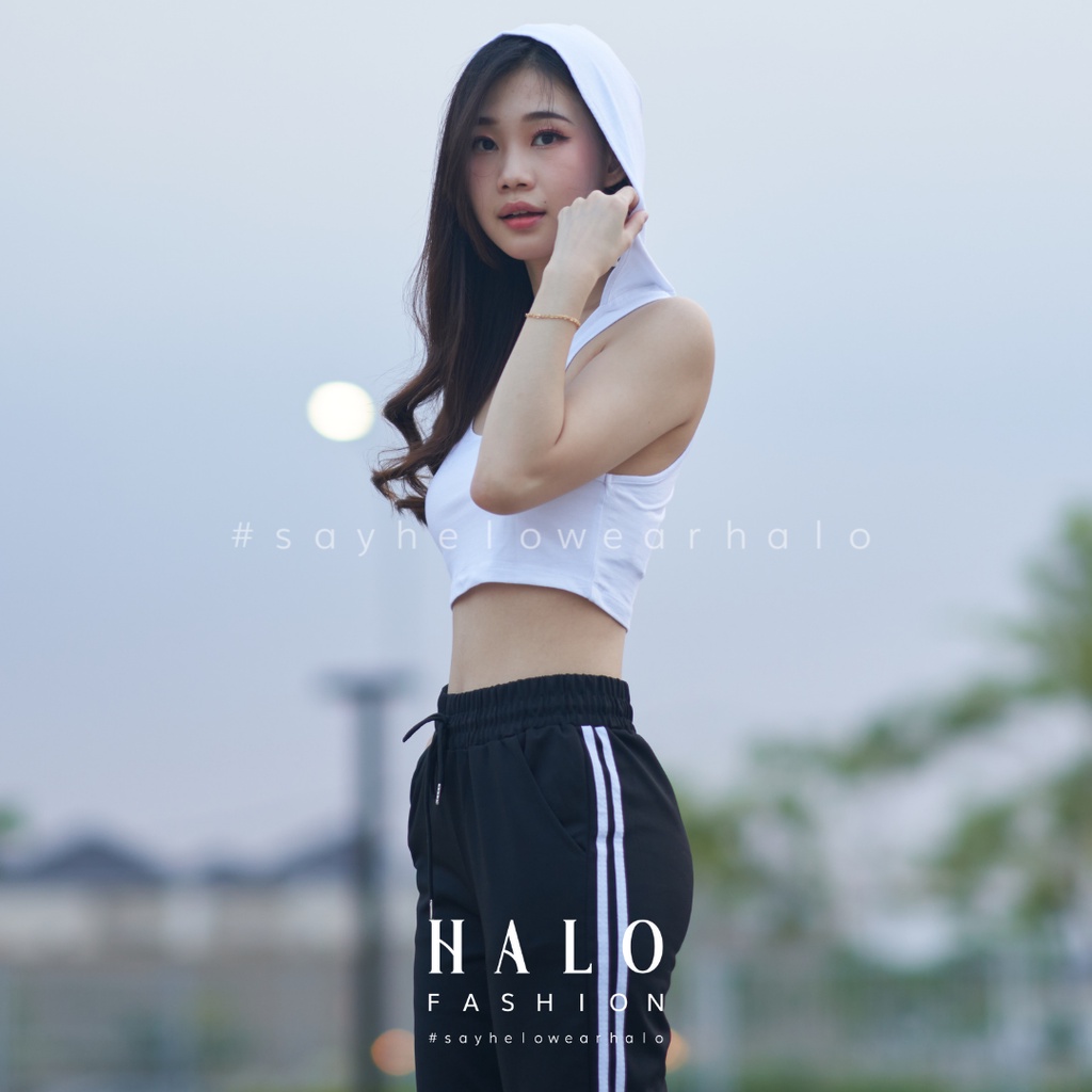 [HaloFashion] Pharsa Sexy Crop Top Hoodie Tank Top Basic Top Gym Top Korean Fashion