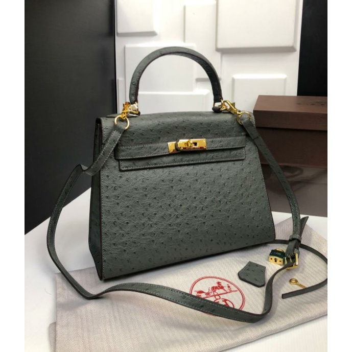 tas selempang wanita OSTRICH GHW 25cm dan 28cm